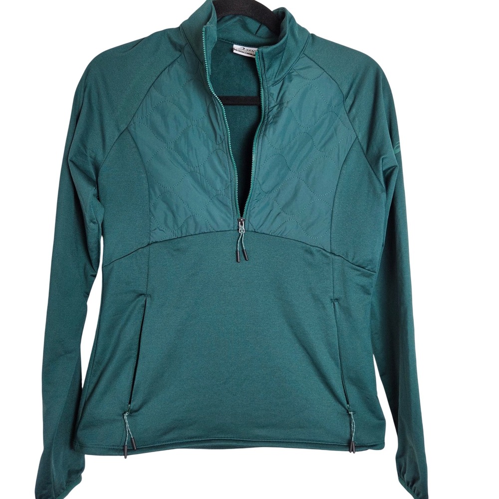 ASICS Quilted‎ Quarter Zip Pullover Jacket Activewear Golf Hiking Travel S